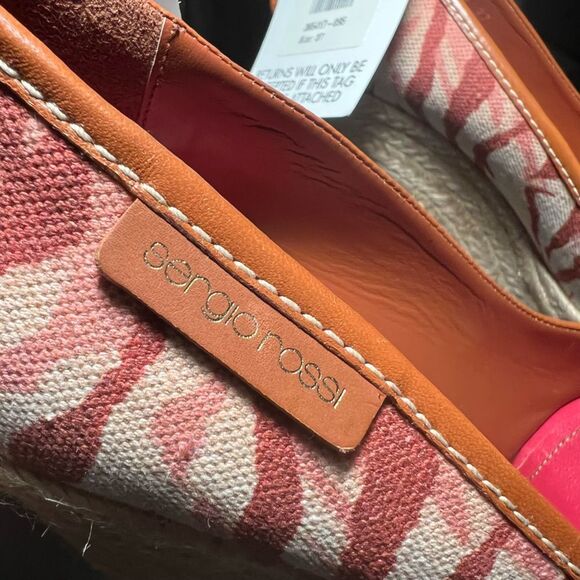 NIB Sergio Rossi Tiger Print Canvas Wedge Sandals - Picture 14 of 14